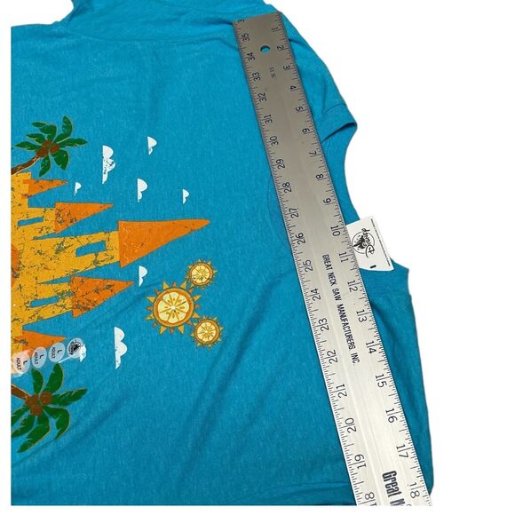 Disney Parks T-Shirt Mens L Blue Summer Home Castle Ears World Logo Fun Vacation - Picture 4 of 7